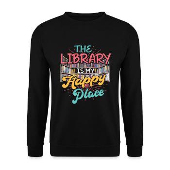 Bücherwurm Bücher - Unisex Pullover - Schwarz - Vorne - Alina (178cm) & Michal (187cm)