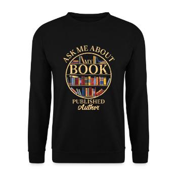 Schriftsteller Geschenk Autor - Unisex Pullover - Schwarz - Vorne - Alina (178cm) & Michal (187cm)