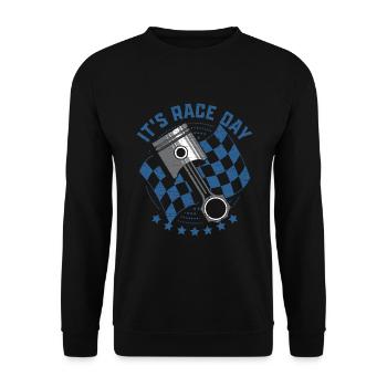 Autorennen Geschenk Motorsport - Unisex Pullover - Schwarz - Vorne - Alina (178cm) & Michal (187cm)
