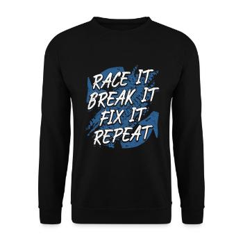 Motorsport Geschenk Autorennen - Unisex Pullover - Schwarz - Vorne - Alina (178cm) & Michal (187cm)