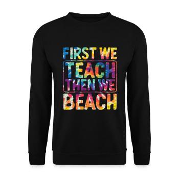 Lehrer Ferien Geschenk - Unisex Pullover - Schwarz - Vorne - Alina (178cm) & Michal (187cm)