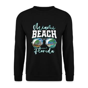 Miami Beach Florida - Unisex Pullover - Schwarz - Vorne - Alina (178cm) & Michal (187cm)