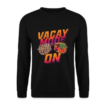Vacay Mode On Ferien Sommerferien Urlaub Geschenk - Unisex Pullover - Schwarz - Vorne - Alina (178cm) & Michal (187cm)