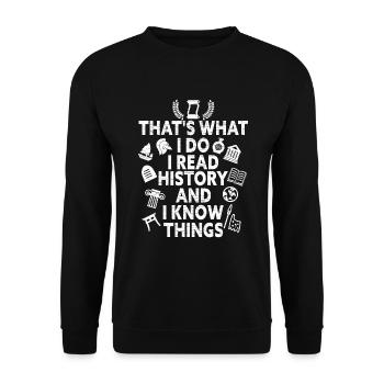 Geschichte Lehrer - Unisex Pullover - Schwarz - Vorne - Alina (178cm) & Michal (187cm)