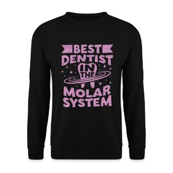 Zahnmedizin Zahnarzt Geschenk - Unisex Pullover - Schwarz - Vorne - Alina (178cm) & Michal (187cm)