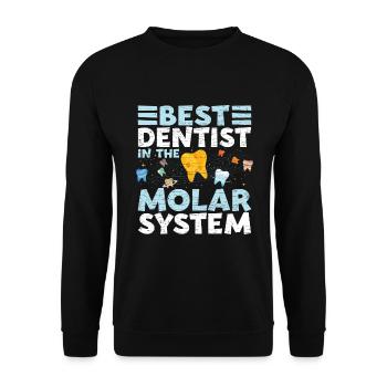 Zahnarzt Zahnmedizin Geschenk - Unisex Pullover - Schwarz - Vorne - Alina (178cm) & Michal (187cm)