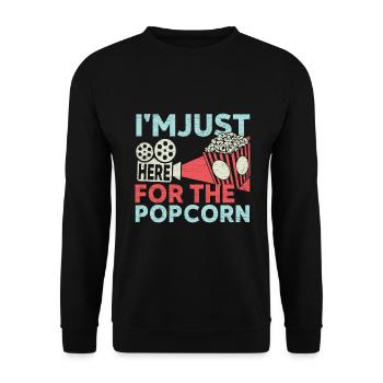 Movies Popcorn Kinoabend - Unisex Pullover - Schwarz - Vorne - Alina (178cm) & Michal (187cm)
