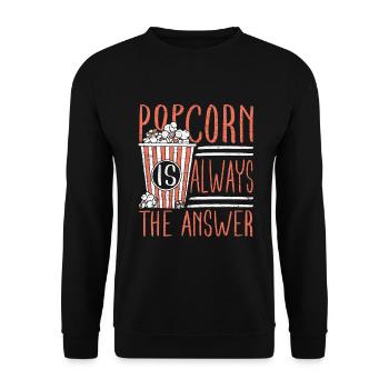 Popcorn Filmliebhaber Kino - Unisex Pullover - Schwarz - Vorne - Alina (178cm) & Michal (187cm)