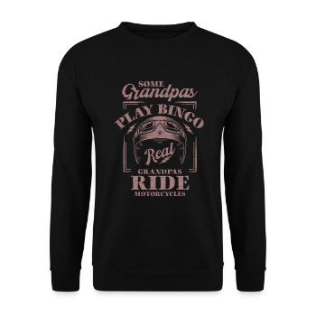 Biker Opa Motorrad Motorradfahrer - Unisex Pullover - Schwarz - Vorne - Alina (178cm) & Michal (187cm)