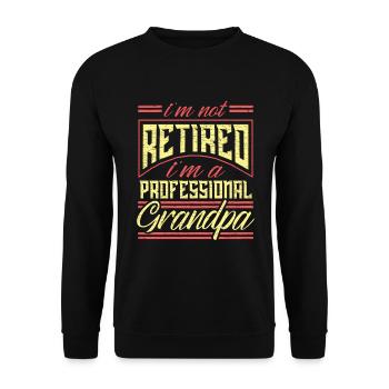 Großvater Geschenk Opa Lustig - Unisex Pullover - Schwarz - Vorne - Alina (178cm) & Michal (187cm)