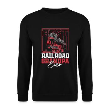 Modelleisenbahn Opa Geschenk - Unisex Pullover - Schwarz - Vorne - Alina (178cm) & Michal (187cm)
