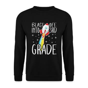 3. Klasse Schüler Schulkind - Unisex Pullover - Schwarz - Vorne - Alina (178cm) & Michal (187cm)