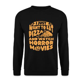 Horror Filme Fan Halloween - Unisex Pullover - Schwarz - Vorne - Alina (178cm) & Michal (187cm)