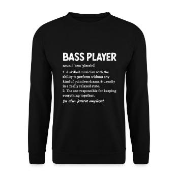Bassgitarre Bassist Bass Player Geschenk - Unisex Pullover - Schwarz - Vorne - Alina (178cm) & Michal (187cm)