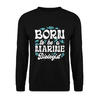 Meeresbiologe Meeresbiologie Geschenk - Unisex Pullover - Schwarz - Vorne - Alina (178cm) & Michal (187cm)