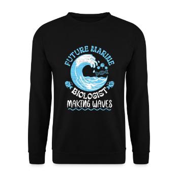 Marine Biologist Meeresbiologe - Unisex Pullover - Schwarz - Vorne - Alina (178cm) & Michal (187cm)