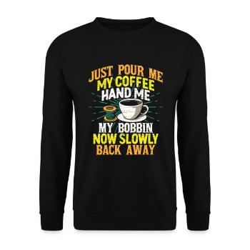 Nähen Geschenkidee Häkeln Stricken - Unisex Pullover - Schwarz - Vorne - Alina (178cm) & Michal (187cm)