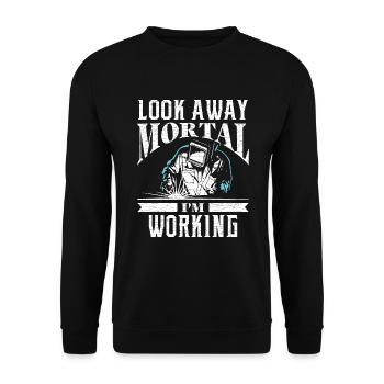 Schweißer Metallarbeiter Geschenk Schweißen - Unisex Pullover - Schwarz - Vorne - Alina (178cm) & Michal (187cm)