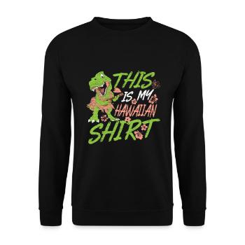 Trex Hawaii Geschenk Hawaiian - Unisex Pullover - Schwarz - Vorne - Alina (178cm) & Michal (187cm)