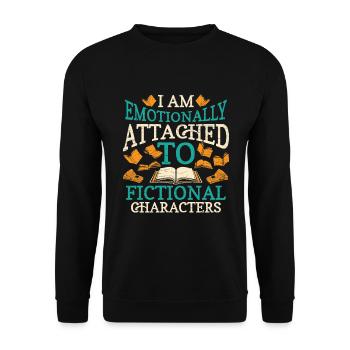 Bücherwurm Bücher Leseratte - Unisex Pullover - Schwarz - Vorne - Alina (178cm) & Michal (187cm)