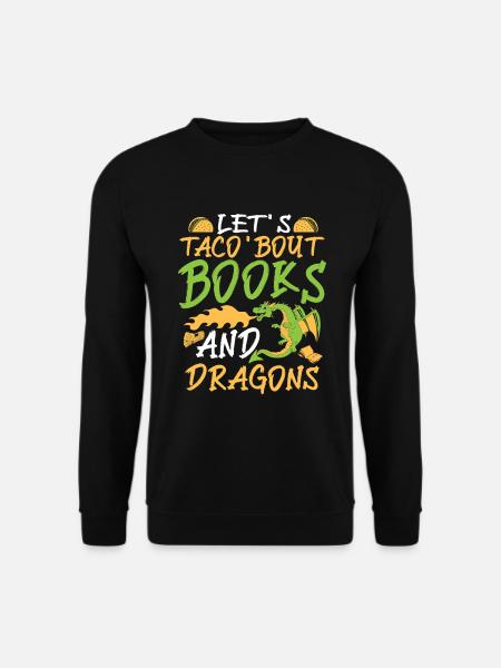 Bücherwurm Drache Bücher - Unisex Pullover - Schwarz