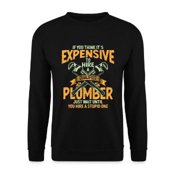 Plumber Klempner - Unisex Pullover - Schwarz - Vorne - Alina (178cm) & Michal (187cm)
