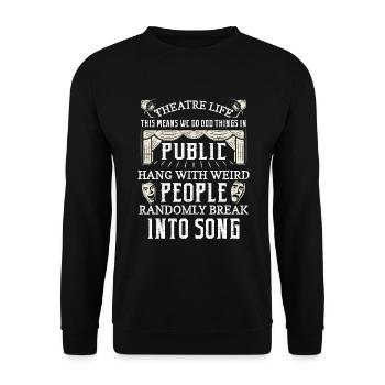 Theater Musical Schauspieler - Unisex Pullover - Schwarz - Vorne - Alina (178cm) & Michal (187cm)