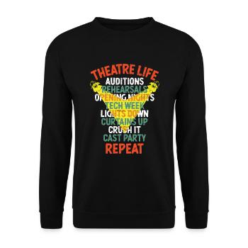 Theater Geschenk Schauspieler Musical - Unisex Pullover - Schwarz - Vorne - Alina (178cm) & Michal (187cm)