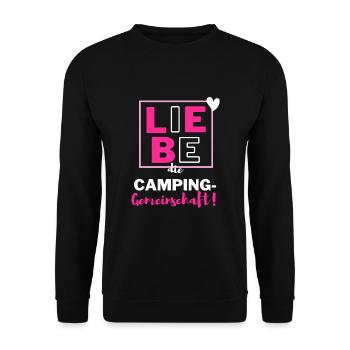 Tolle Camping-Gemeinschaft! - Unisex Pullover - Schwarz - Vorne - Alina (178cm) & Michal (187cm)