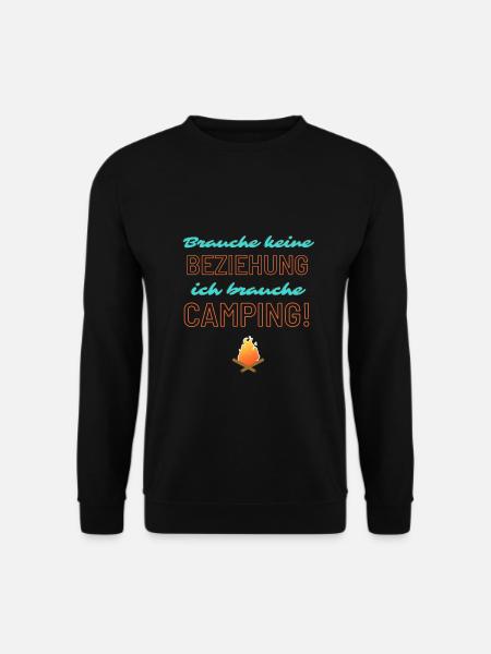 keine Beziehung - Camping! - Unisex Pullover - Schwarz