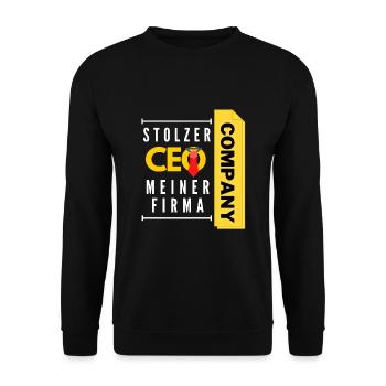 stolzer CEO meiner Firma - Unisex Pullover - Schwarz - Vorne - Alina (178cm) & Michal (187cm)