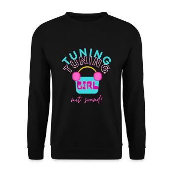 Tuning Girl mit Sound - Unisex Pullover - Schwarz - Vorne - Alina (178cm) & Michal (187cm)