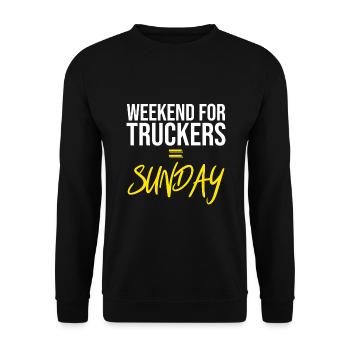 Weekend for truckers: Sunday - Unisex Sweatshirt - black - Front - Alina (178cm) & Michal (187cm)