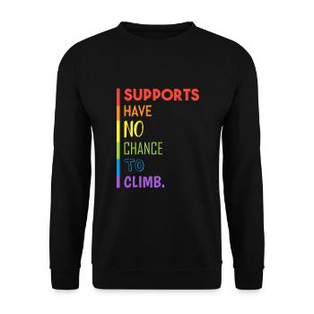 Supports cannot climb - Unisex Sweatshirt - black - Front - Alina (178cm) & Michal (187cm)
