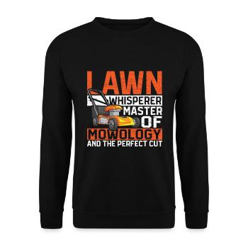 Rasenmäher Mähen Landschaftsbau Rasenmähen - Unisex Pullover - Schwarz - Vorne - Alina (178cm) & Michal (187cm)