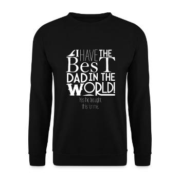 Yes, my father bought it for me. - Unisex Sweatshirt - black - Front - Alina (178cm) & Michal (187cm)