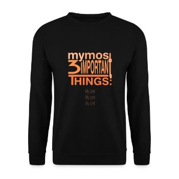 Important? 3x mon animal de compagnie - Sweat-shirt Unisexe - noir - Devant - Alina (178cm) & Michal (187cm)