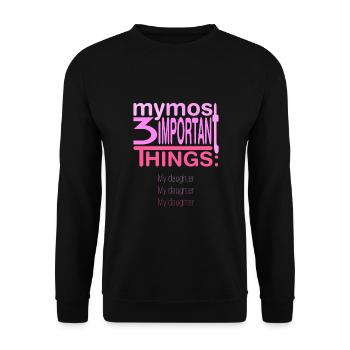 Wichtig? 3x meine Tochter - Unisex Pullover - Schwarz - Vorne - Alina (178cm) & Michal (187cm)