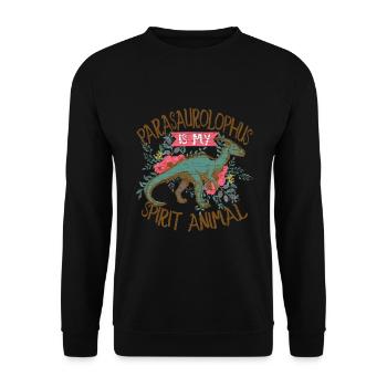 Parasaurolophus Geschenk Dino - Unisex Pullover - Schwarz - Vorne - Alina (178cm) & Michal (187cm)