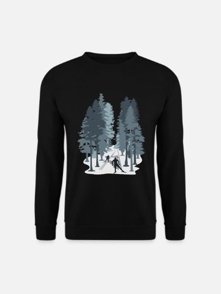 Skilanglauf, Langlaufen, Biathlon, Wintersport - Unisex Pullover - Schwarz