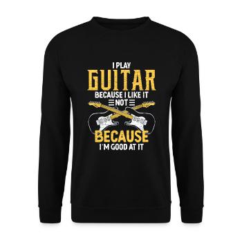 Gitarre Gitarrenspieler Gitarrist - Unisex Pullover - Schwarz - Vorne - Alina (178cm) & Michal (187cm)