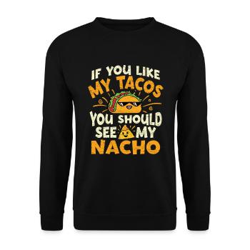 Mexikanische Essen Tacos Nacho - Unisex Pullover - Schwarz - Vorne - Alina (178cm) & Michal (187cm)