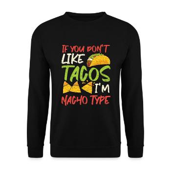 Taco Nacho Mexikanisches Essen - Unisex Pullover - Schwarz - Vorne - Alina (178cm) & Michal (187cm)