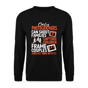 Photograph Photographie Fotograf Fotografie - Unisex Pullover - Schwarz - Vorne - Alina (178cm) & Michal (187cm)