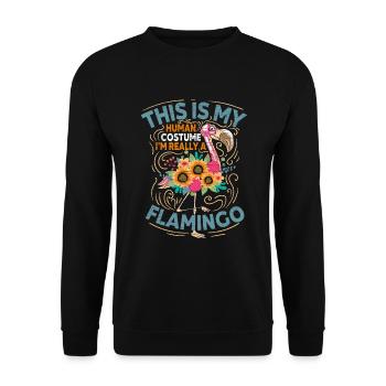 Flamingo Fasching - Unisex Pullover - Schwarz - Vorne - Alina (178cm) & Michal (187cm)