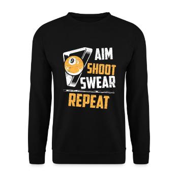 Billardkugel Poolbillard Billard - Unisex Pullover - Schwarz - Vorne - Alina (178cm) & Michal (187cm)