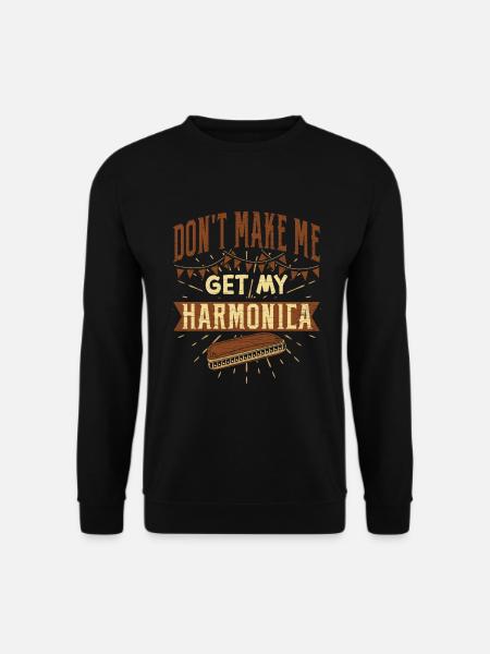 Mundharmonika Musiker - Unisex Pullover - Schwarz