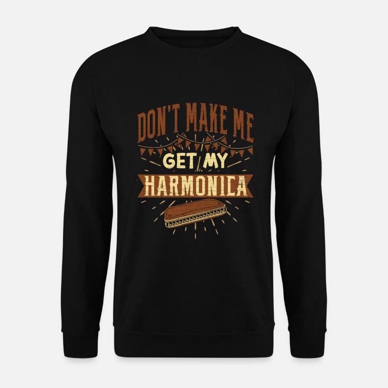 Mundharmonika Musiker - Unisex Pullover - Schwarz