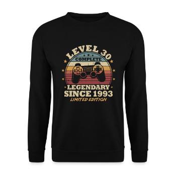 Level 30 Unlocked 30 Years Birthday Gamer - Unisex Sweatshirt - black - Front - Alina (178cm) & Michal (187cm)