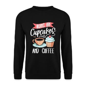 Cupcakes Geschenkidee - Unisex Pullover - Schwarz - Vorne - Alina (178cm) & Michal (187cm)